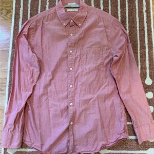 Men's Classic Hawker Rye Button-Down Shirt in Red/pink